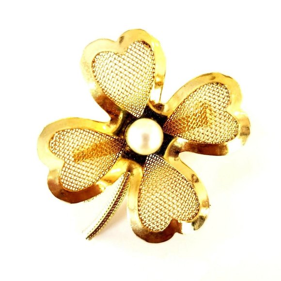 Vintage Signed Coro Four Leaf Clover Pin - Picture 6 of 12